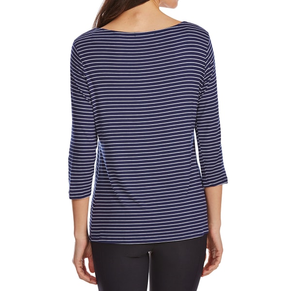 TRESICS FEMME Women's Striped ¾-Sleeve Tee