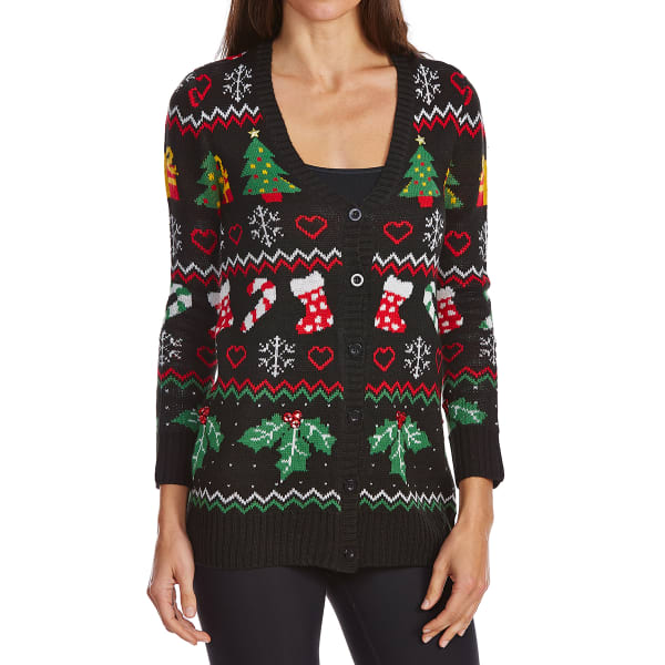 ABSOLUTELY FAMOUS Women's Ugly Sweater Christmas Cardigan