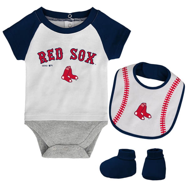 BOSTON RED SOX Infant Boys' Bib, Booties, and Creeper Set