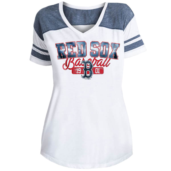 BOSTON RED SOX Women's Burnout Wash V-Neck Short-Sleeve Tee