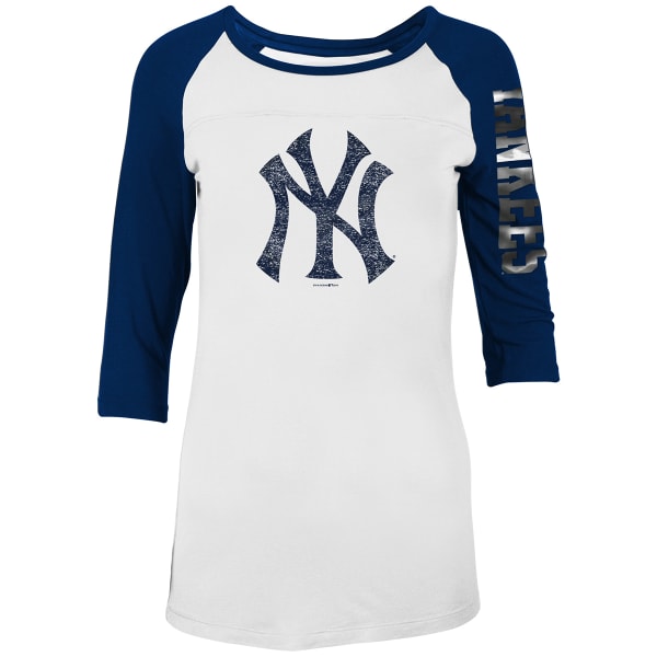 NEW YORK YANKEES Women's Jersey Scoop Neck 3/4 Raglan Sleeve Tee