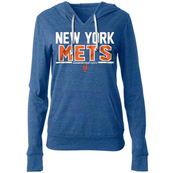 NEW YORK METS Women's Lightweight Tri-Blend Pullover Hoodie