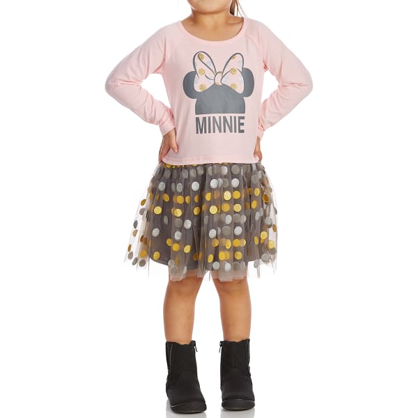 COLD CRUSH Little Girls' Minnie Mouse Long-Sleeve Dress