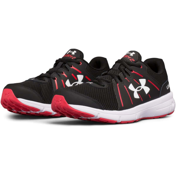 UNDER ARMOUR Men's Dash RN 2 Running Shoes, Black/Red