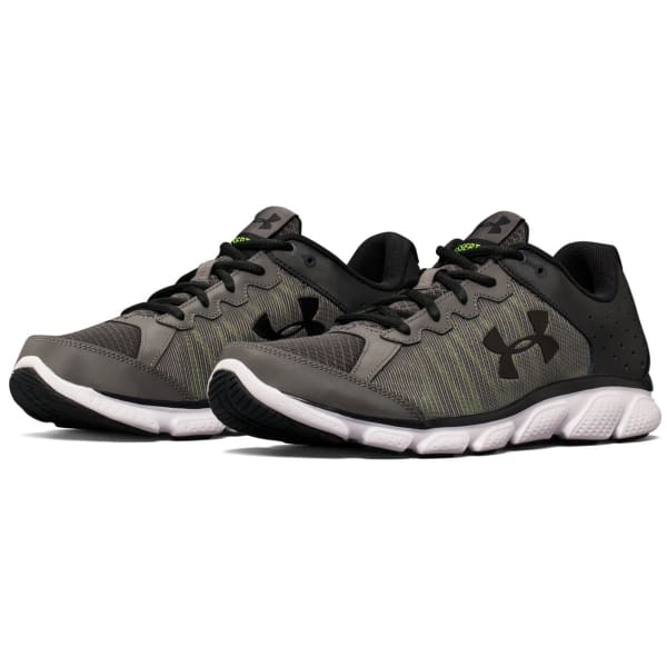 UNDER ARMOUR Men's Micro G Assert 6 Running Shoes, Grey/Black/Lime