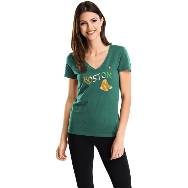 BOSTON RED SOX Women's Irish Princess V-Neck Short-Sleeve Tee - Bob's Stores