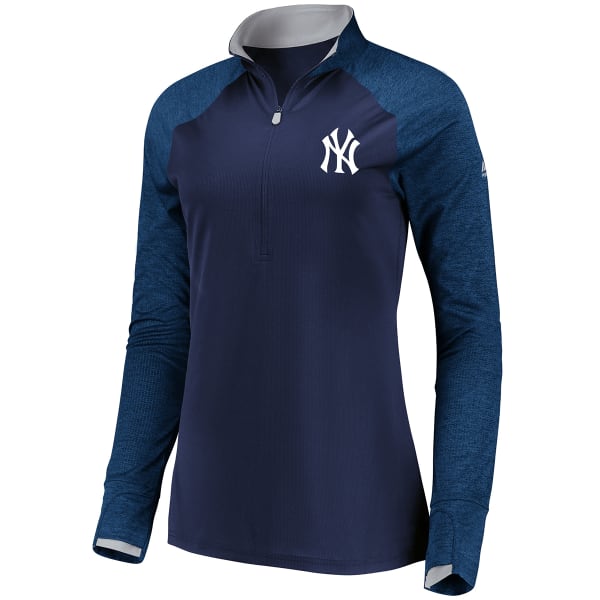 NEW YORK YANKEES Women's Extremely Clear Cool Base Raglan 1/2-Zip Pullover