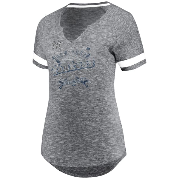 NEW YORK YANKEES Women's Riveting Notch Neck Short-Sleeve Tee