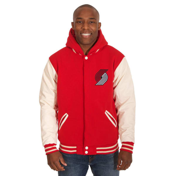 PORTLAND TRAILBLAZERS Men's Reversible Fleece Hooded Jacket