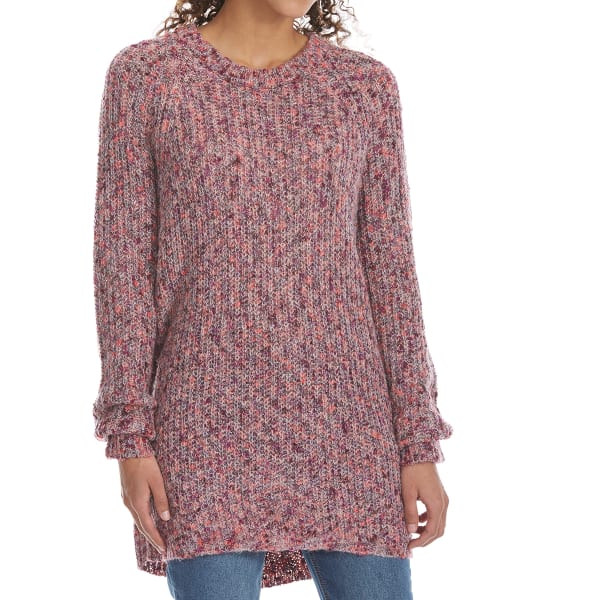 TAYLOR & SAGE Juniors' Mixed Marled Long-Sleeve Sweater