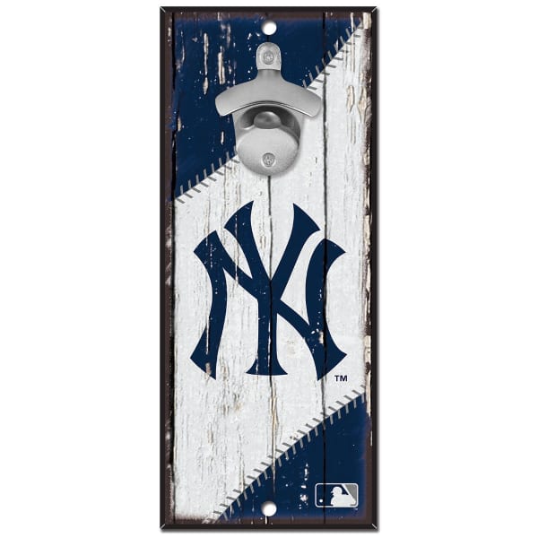 NEW YORK YANKEES Wood Sign With Bottle Opener