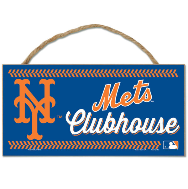 NEW YORK METS Fan Cave Wood Rope Sign