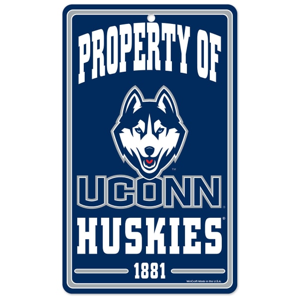 UCONN 7.25 x 12 in. Property of Plastic Sign