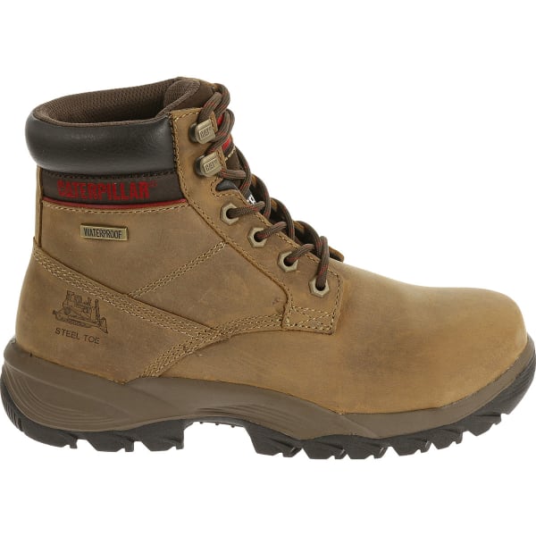 CATERPILLAR Women's 6 in. Dryverse Waterproof Steel Toe Work Boots, Dark Beige