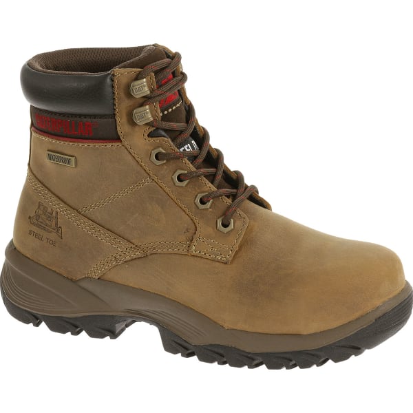 CATERPILLAR Women's 6 in. Dryverse Waterproof Steel Toe Work Boots, Dark Beige