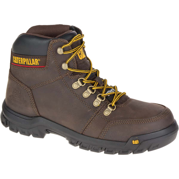 CATERPILLAR Men's 6 in. Outline Steel Toe Work Boots, Seal Brown