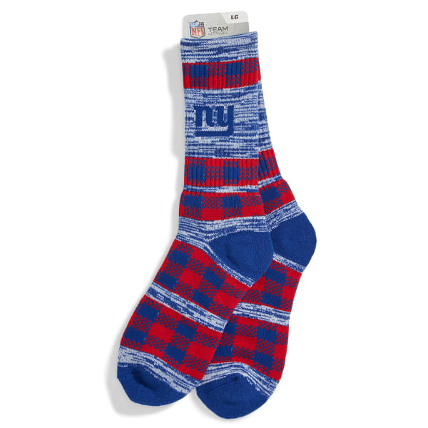 NEW YORK GIANTS Men's Double Plaid Crew Socks