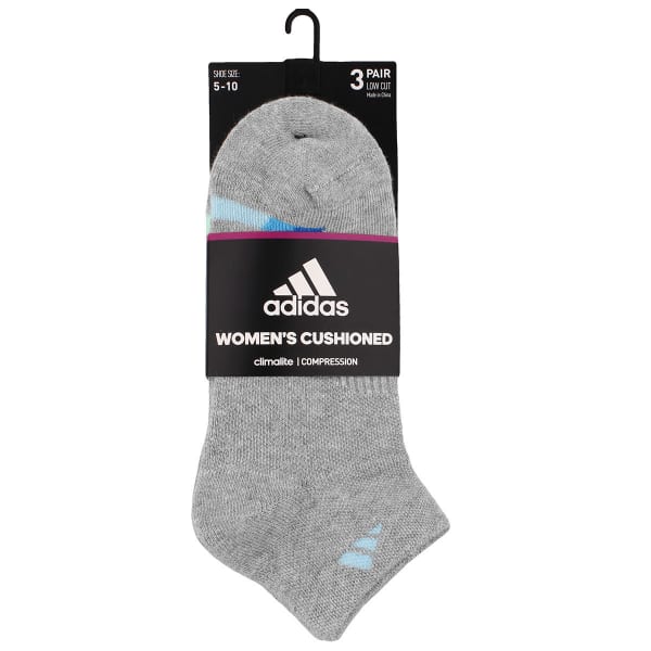 ADIDAS Women's Cushioned Variegated Low-Cut Socks, 3-Pack