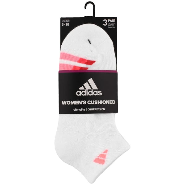 ADIDAS Women's Cushioned Variegated Low-Cut Socks, 3-Pack