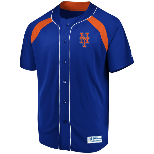 NEW YORK METS Men's Train The Body Button-Down Short-Sleeve Jersey