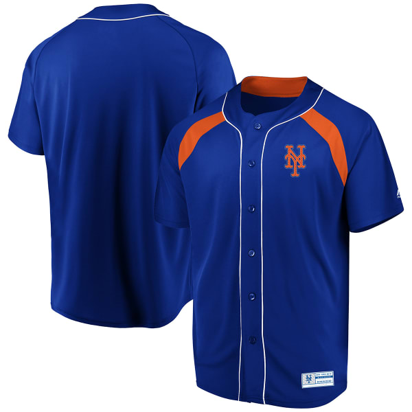 NEW YORK METS Men's Train The Body Button-Down Short-Sleeve Jersey