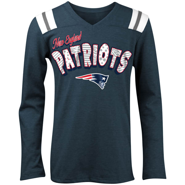 NEW ENGLAND PATRIOTS Girls' Tri-Blend Long-Sleeve Tee