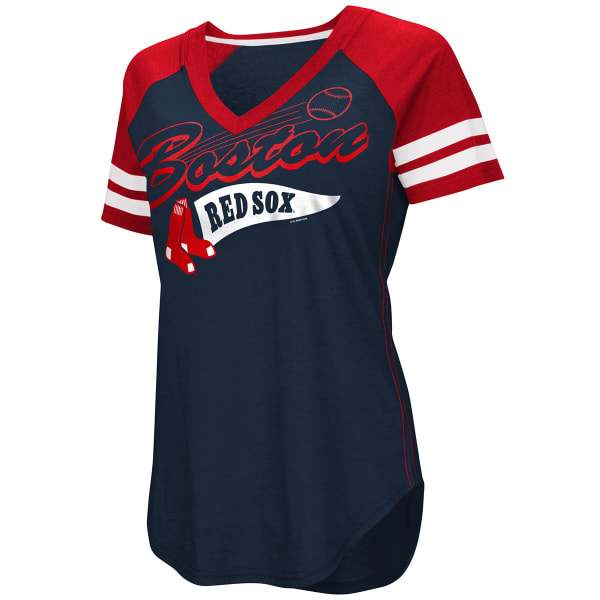 BOSTON RED SOX Women's Bases Loaded V-Neck Short-Sleeve Tee