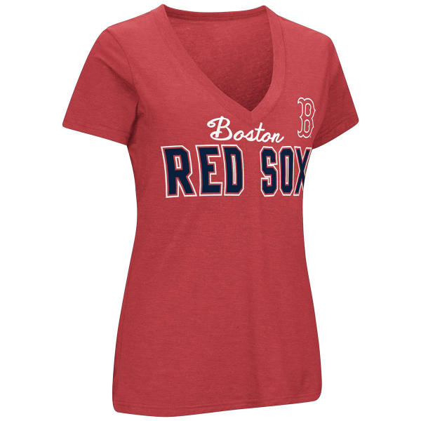 BOSTON RED SOX Women's Home Run V-Neck Short-Sleeve Tee