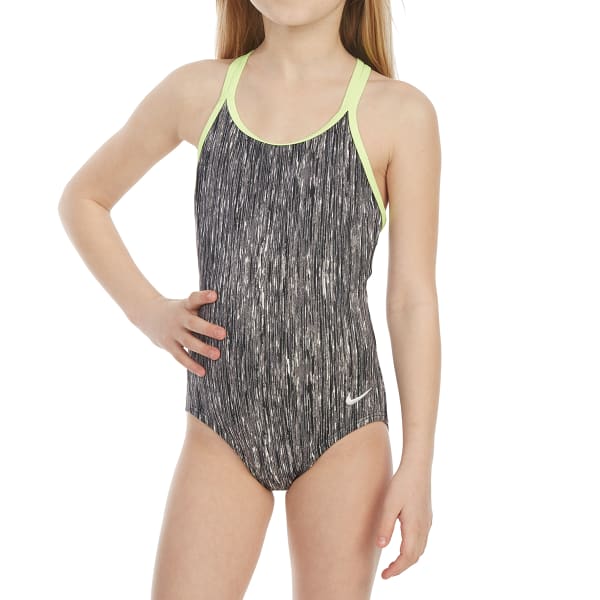 NIKE Big Girls' Rush Heather Spiderback One-Piece Swimsuit