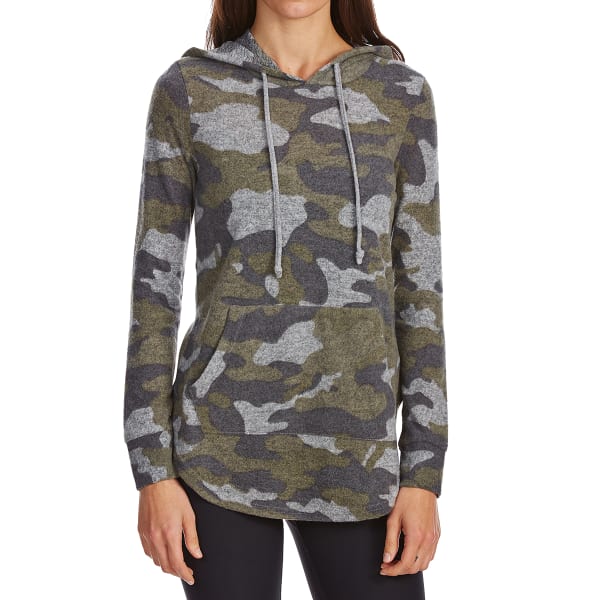 ABSOLUTELY FAMOUS Women's Camo Brushed Hacci Tunic Hoodie