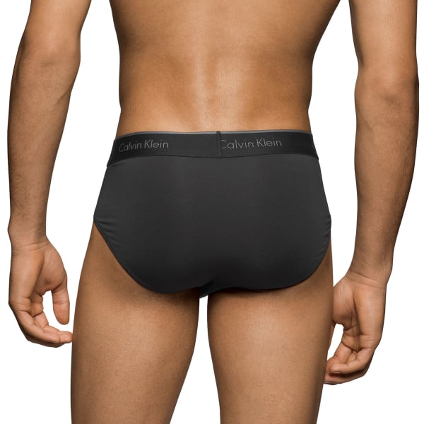 CALVIN KLEIN Men's Stretch Microfiber Hip Briefs, 3-Pack