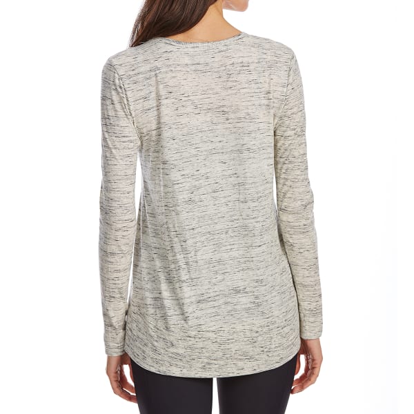 G.H. BASS & CO. Women's Mixed Media V-Neck Long-Sleeve Top