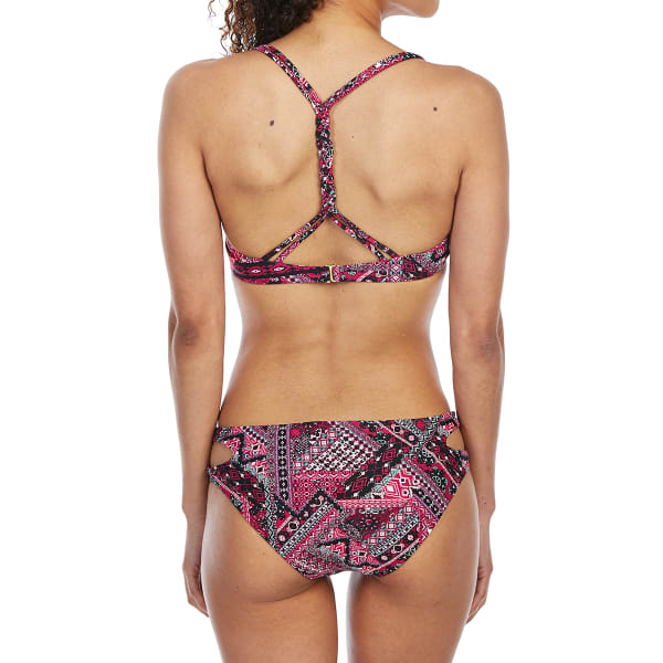 ISLAND SOUL Juniors' Zig Zag Patchwork Push-Up Bikini Top