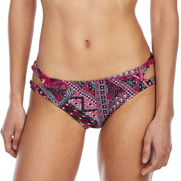 ISLAND SOUL Juniors' Zig Zag Patchwork Cutout Bikini Bottoms