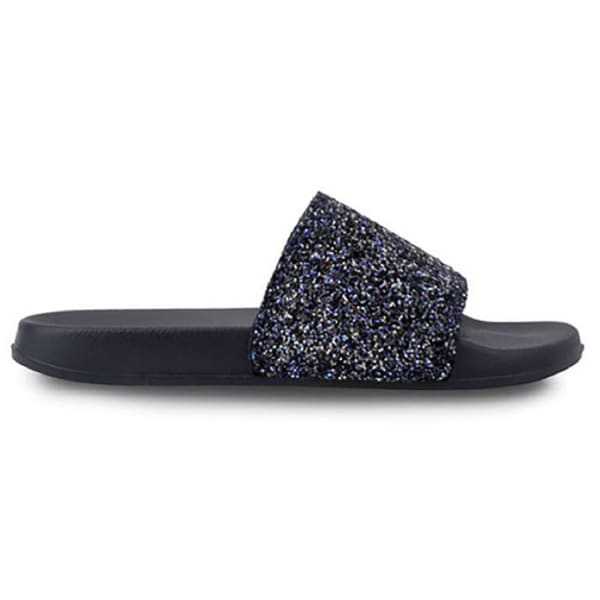 OLIVA MILLER Women's Glitter Slides, Navy