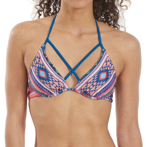 99 DEGREES Juniors' Sweet Santa Fe Triangle Bikini Top