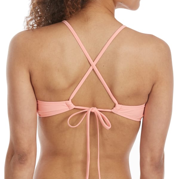 HOT WATER Juniors' High-Neck Halter Bikini Top