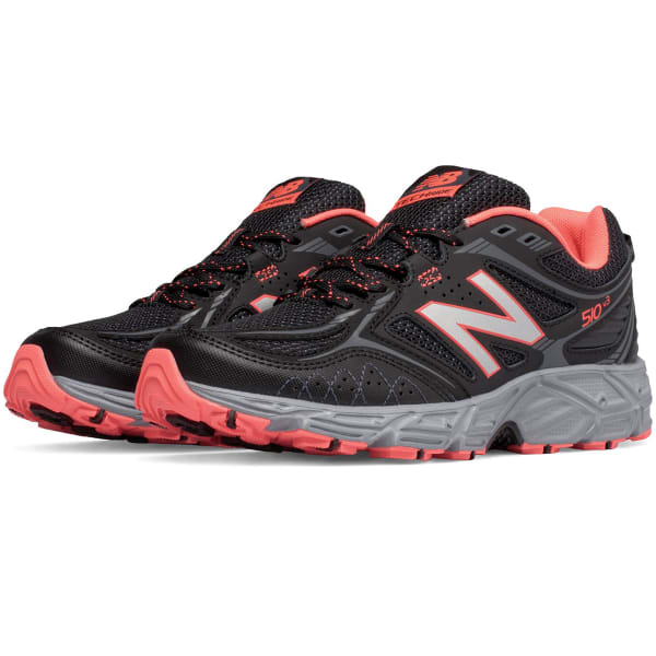 NEW BALANCE Women's 510v3 Trail Running Shoes, Black/Peach