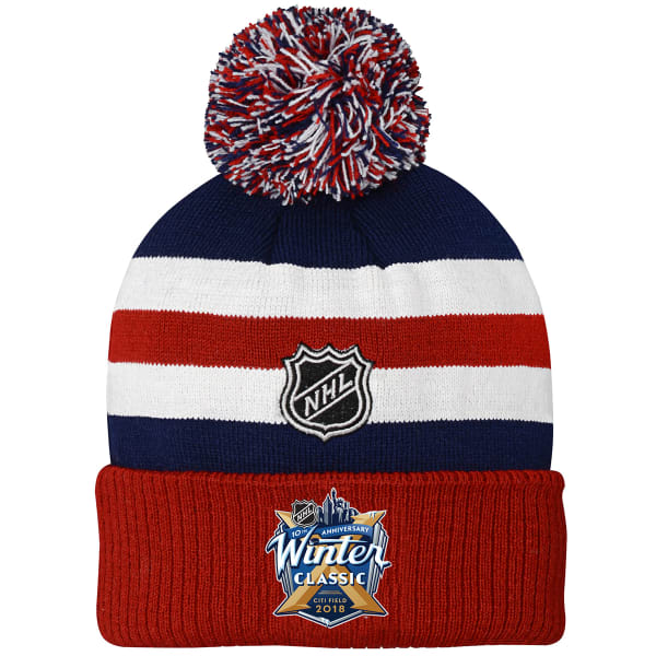 NEW YORK RANGERS Big Kids' 2018 Winter Classic Cuffed Knit Pom Beanie