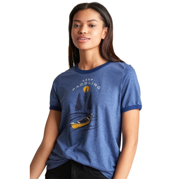 UNITED BY BLUE Women's Keep Paddling Ringer Tee