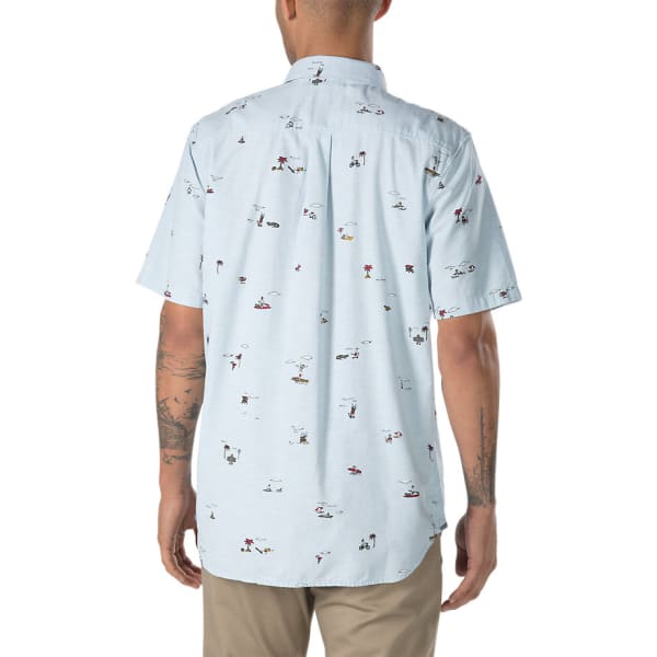 VANS Guys' Tres Palmas Print Woven Short-Sleeve Shirt