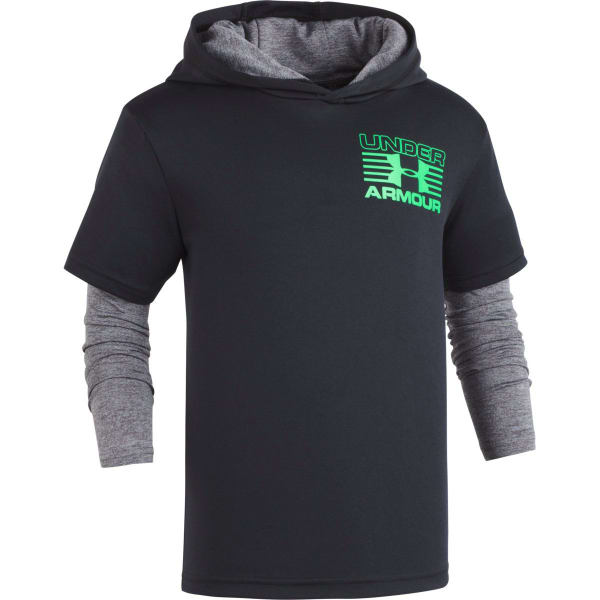 UNDER ARMOUR Little Boys' UA Tech 2Fer Pullover Hoodie