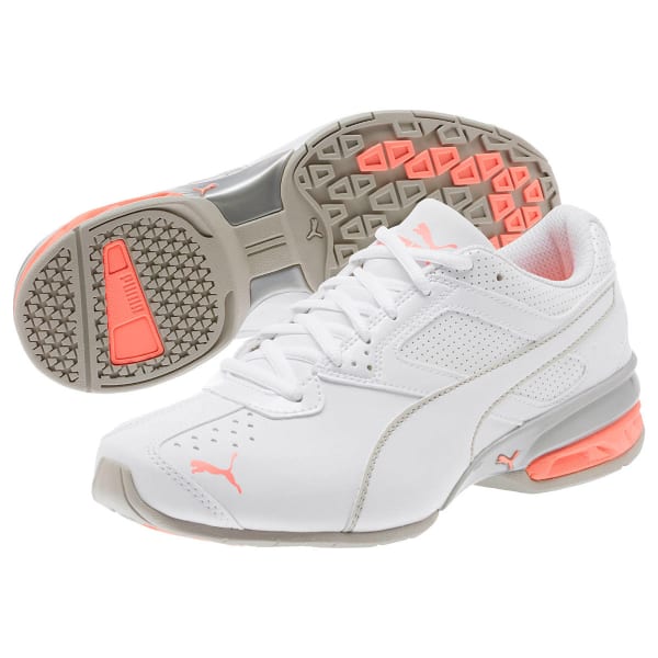 PUMA Women's Tazon 6 FM Running Shoes, White/Peach