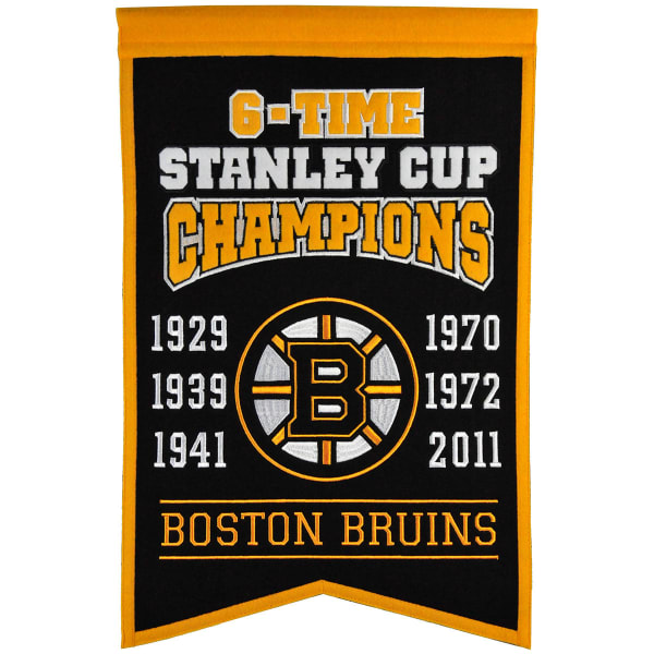 BOSTON BRUINS 6-Time Stanley Cup Champions Banner