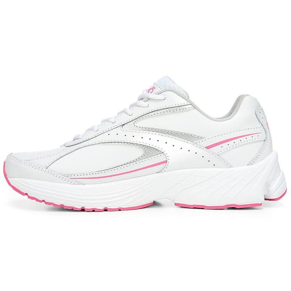 RYKA Women's Comfort Walk Walking Shoes, White/Pink, Wide