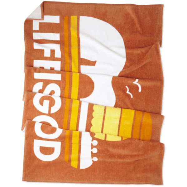 LIFE IS GOOD Sunset Guitar Beach Towel