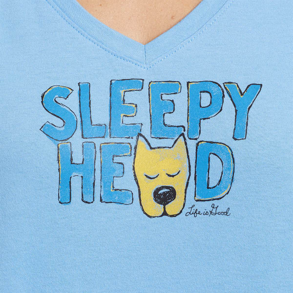 LIFE IS GOOD Women's Sleep Head Sleep V-Neck Tee