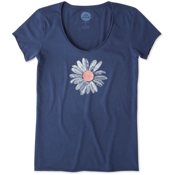 LIFE IS GOOD Women's Big Daisy Smooth Scoop Tee Shirt