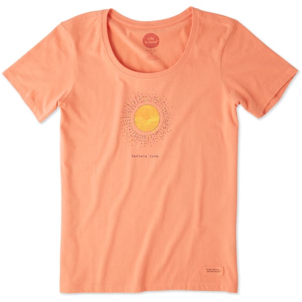 LIFE IS GOOD Women's Radiate Love Sun Crusher Scoop Tee Shirt