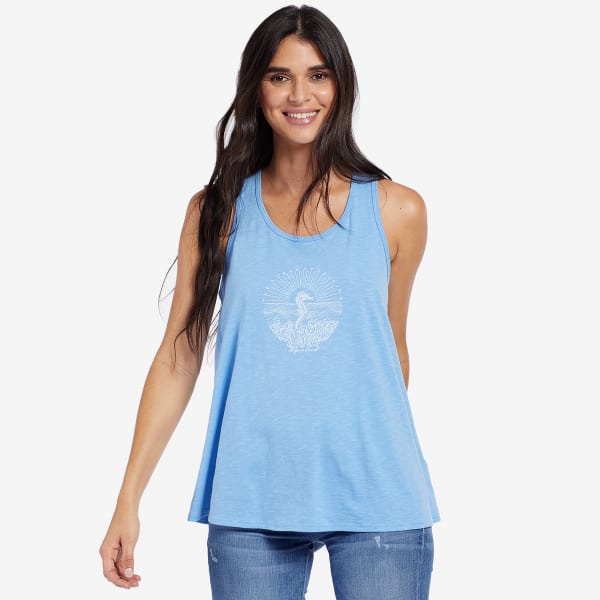 LIFE IS GOOD Women's Illuminated Seahorse Breezy Scoop Neck Tank Top